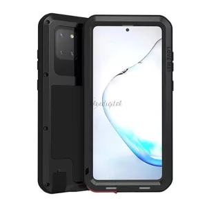 HUSĂ! - LOVE MEI Protector puternic pentru telefon protector (cadru metalic, rezistent la socuri extrem, rezistent la cadere, rezistent la praf + Gorilla Glass) NEGRU Samsung Galaxy Note 10 Lite (SM-N770F)