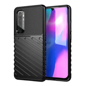 HUSĂ! - Protector de telefon din silicon (rezistenta la impact mediu, model in dungi, convex) NEGRU Xiaomi Mi Note 10 Lite