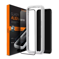   SPIGEN ALM FC sticlă de protecție pentru ecran (2.5D, fără amprentă, foarte rezistent la zgârieturi, 9H, ultra-subțire, 0,3 mm, evidențiere de culoare) NEGRU Apple iPhone XR 6.1, Apple iPhone 11