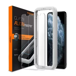   SPIGEN ALM FC folie sticlă protecție ecran2pcs (2.5D, rezistent la amprente, foarte rezistent la zgârieturi, 9H, ultra-subțire, evidențierea culorii) pentru Apple iPhone XR 6.1, Apple iPhone 11