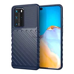   HUSĂ! - Protectie de telefon din silicon (rezistenta la impact mediu, cu dungi, model convex) ALBASTRU INCHIS Huawei P40 Pro 5G