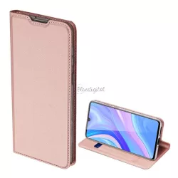   HUSĂ! - Husa DUX DUCIS SKIN PRO in picioare, efect piele (FLIP, deschidere laterala, suport card bancar, functie suport birou) ROSE GOLD Huawei Y8p