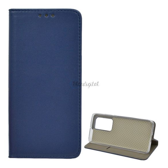 Carcasa in picioare, efect piele (FLIP, deschidere laterala, functie suport de masa) ALBASTRU INCHIS Huawei P40 Pro 5G