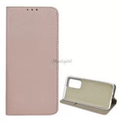   HUSĂ! - Carcasa in picioare, efect piele (FLIP, deschidere laterala, functie suport birou) ROSE GOLD Huawei P40