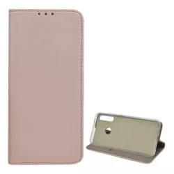   HUSĂ! - Carcasa in picioare, efect piele (FLIP, deschidere laterala, functie suport birou) ROSE GOLD Huawei P40 Lite E / Y7p