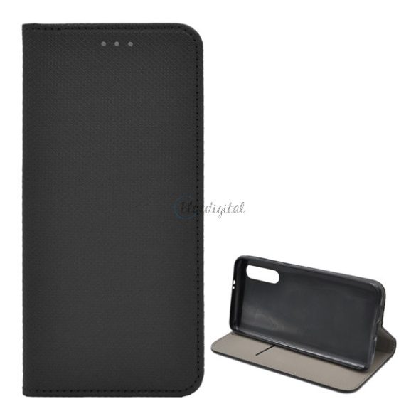 Carcasa in picioare, efect piele (FLIP, deschidere laterala, functie suport de masa, model romb) NEGRU Xiaomi Mi 9 Pro