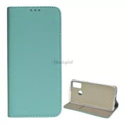   HUSĂ! - Husă în picioare, efect piele (FLIP, deschidere laterală, funcție suport pentru masă, model romb) VERDE MENTĂ Huawei P Smart (2020)