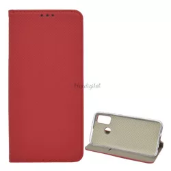   HUSĂ! - Husă în picioare, efect piele (FLIP, deschidere laterală, funcție suport pentru masă, model romb) ROȘU Huawei P Smart (2020)