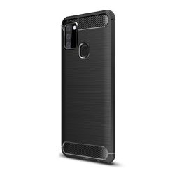   HUSĂ! - Husă silicon pentru telefon (rezistent la impact mediu, bubble heel, periat, model de carbon) negru Samsung Galaxy A21s (SM-A217F)