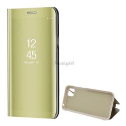   HUSĂ! - Husă în picioare (FLIP activ, deschidere laterală, funcție de suport pentru birou, suprafață oglindă, husă Mirror View) GOLD Huawei Y5p, Honor 9S