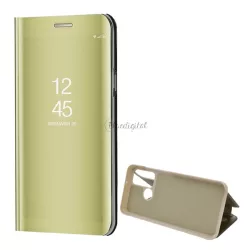   HUSĂ! - Husă în picioare (FLIP activ, deschidere laterală, funcție de suport pentru birou, suprafață oglindă, husă Mirror View) GOLD Huawei Y6p