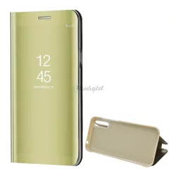   HUSĂ! - Husă în picioare (FLIP activ, deschidere laterală, funcție de suport pentru birou, suprafață oglindă, husă Mirror View) GOLD Huawei Y8p
