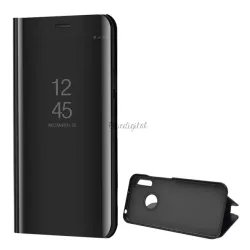   HUSĂ! - Husă cu suport (FLIP activ, deschidere laterală, funcție de suport pentru birou, suprafață oglindă, husă Mirror View) NEGRĂ Huawei Y6p
