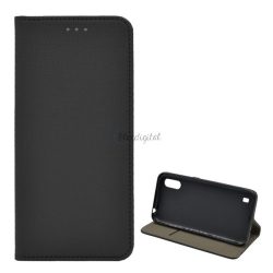   Carcasa in picioare, efect piele (FLIP, deschidere laterala, functie suport de masa, model romb) NEGRU Samsung Galaxy A01 (SM-A015F)