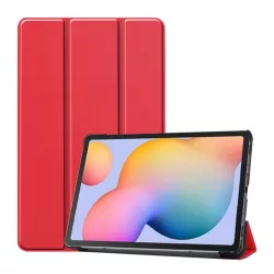   Husă în picioare, efect piele (FLIP, deschidere laterală, TRIFOLD, suport de birou) ROȘU Samsung Galaxy Tab S6 Lite 10.4 WIFI (SM-P610) 2020, Samsung Galaxy Tab S6 Lite 10.4 LTE (SM-P615) 2020, Samsung Galaxy Tab S6 Lite 10.4 WIFI (SM-P613) 2022, Sa