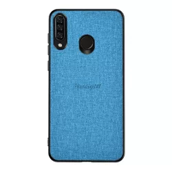   HUSĂ! - Protectie din plastic pentru telefon (rezistenta la impact mediu, cadru silicon, spate textil) ALBASTRU DESCHI Huawei Y6p