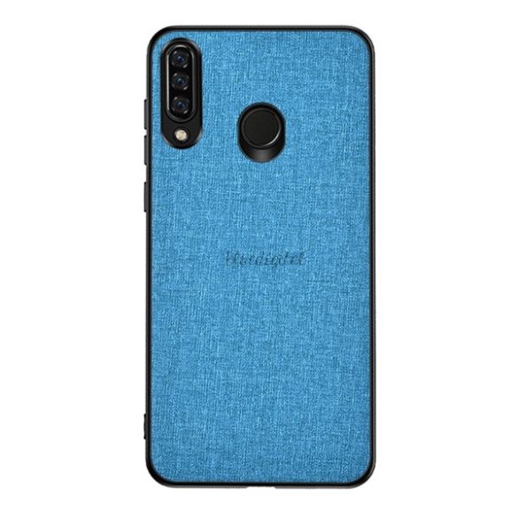 Protectie din plastic pentru telefon (rezistenta la impact mediu, cadru silicon, spate textil) ALBASTRU DESCHI Huawei Y6p