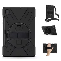   Protector de telefon din plastic Defender (rezistenta la impact, suport, 360° + curea de mana) NEGRU SamsungGalaxy Tab S6 Lite 10.4 LTE (SM-P625) 2024, Galaxy Tab S6 Lite 10.4 WIFI (SM-P620) 2024