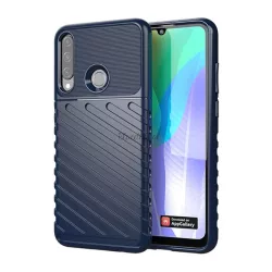   HUSĂ! - Protectie din silicon pentru telefon (rezistenta medie la impact, cu dungi, model convex) ALBASTRU INCHIS Huawei Y6p