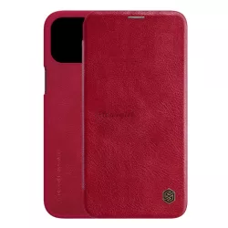   HUSĂ! - Husa NILLKIN QIN in picioare, efect piele (FLIP, deschidere laterala, suport card bancar) RED Apple iPhone 12 Pro Max