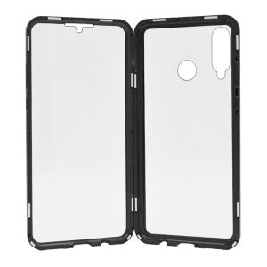 Protecție telefonică din aluminiu (protecție 360°, magnetică, rezistentă la impact mediu, Folie securizată față, spate, 9H) negru Huawei P30 Lite (Nova 4e)