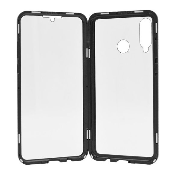 Protecție telefonică din aluminiu (protecție 360°, magnetică, rezistentă la impact mediu, Folie securizată față, spate, 9H) negru Huawei P30 Lite (Nova 4e)