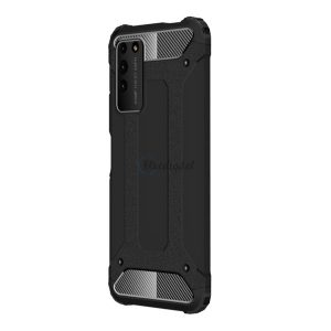 Protector de telefon din plastic Defender (rezistenta la impact mediu, colt cu perna de aer, interior din silicon, efect metalic) NEGRU Honor X10 5G