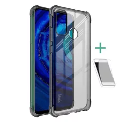   HUSĂ! - Protector de telefon din silicon IMAK (rezistență medie la impact, colț cu pernă de aer + folie de protecție pentru ecran) CULOARE FUM Huawei P Smart (2020)