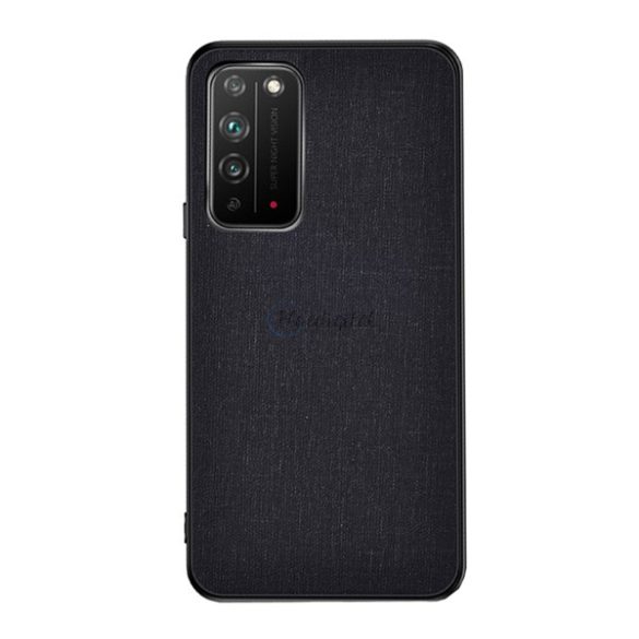 Protectie din plastic pentru telefon (rezistenta medie la impact, cadru silicon, spate textil) NEGRU Honor X10 5G