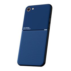   HUSĂ! - Protecție din plastic pentru telefon (cadru din silicon, rezistență medie la impact, placă metalică încorporată, spate cu efect piele, model în dungi) ALBASTRU ÎNCHIS Apple iPhone 8 4.7, Apple iPhone 7 4.7, Apple iPhone SE 2 (202)