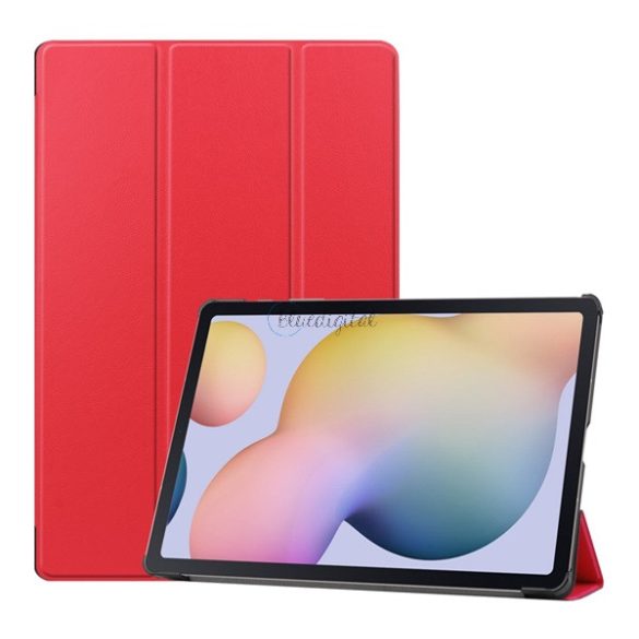 Husă în picioare, efect piele (FLIP activ, deschidere laterală, TRIFOLD, suport pentru desktop) ROȘU Samsung Galaxy Tab S7 Plus WIFI 5G (SM-T976)
