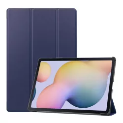   Husă în picioare, efect piele (FLIP activ, deschidere laterală, TRIFOLD, suport desktop) ALBASTRU ÎNCHIS Samsung Galaxy Tab S7 Plus WIFI 5G (SM-T976)