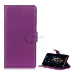   HUSĂ! - Carcasa in picioare, efect piele (FLIP, deschidere laterala, functie de suport desktop, premium) PURPLE Huawei P Smart (2020)
