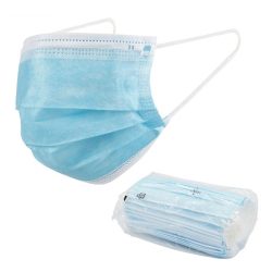   Mască de gură (3 straturi, bandă de cauciuc pentru urechi, 50 buc/cutie) ALBASTRU DESCHIS