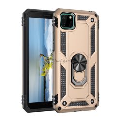   HUSĂ! - Protector de telefon din plastic Defender (rezistenta la impact mediu, interior din silicon, inel suport telefon, placa metalica incorporata) GOLD Huawei Y5p, Honor 9S