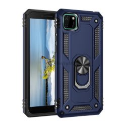   HUSĂ! - Protector de telefon din plastic Defender (rezistent mediu la impact, interior din silicon, inel suport telefon, placa metalica incorporata) ALBASTRU INCHIS Huawei Y5p, Honor 9S