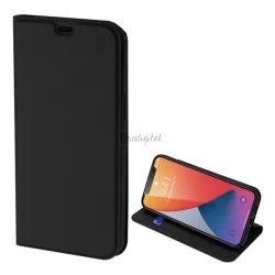   HUSĂ! - Husa DUX DUCIS SKIN PRO in picioare, efect piele (FLIP, deschidere laterala, suport card bancar, functie suport birou) NEGRU Apple iPhone 12 mini