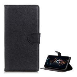   HUSĂ! - Husă stativă cu efect de piele (FLIP, deschidere laterală, suport desktop, premium) negru Xiaomi Redmi 9A (Redmi 9 AT)
