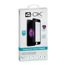   Sticlă de protecție pentru ecran 4-OK (clei 3D complet, curbat, adeziv pe toată suprafața, prietenos cu carcasă, rezistent la zgârieturi, 9H) NEGRU Apple iPhone 12, Apple iPhone 12 Pro