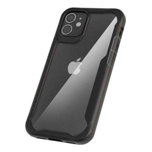 Protectie din plastic pentru telefon (cadru din silicon, ultra-subtire, rezistent la socuri, colt cu perna de aer) NEGRU Apple iPhone 12 mini