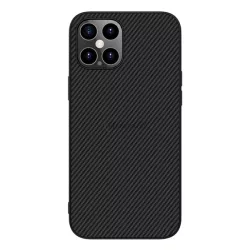   HUSĂ! - Protector de telefon din plastic NILLKIN FIBRA SINTETICA (prietenos cu mediul, model carbon) NEGRU Apple iPhone 12 Pro Max