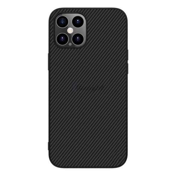 Protector de telefon din plastic NILLKIN FIBRA SINTETICA (prietenos cu mediul, model carbon) NEGRU Apple iPhone 12 Pro Max