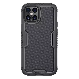 HUSĂ! - Protector de telefon din silicon NILLKIN TACTICS (interior din plastic, rezistenta medie la impact, model grila) NEGRU Apple iPhone 12 Pro Max