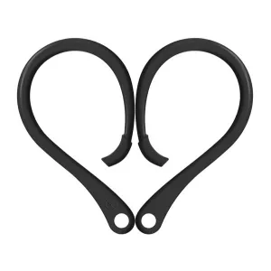 Suport din silicon (cârlig pentru ureche, prevenirea pierderii, compatibil Apple AirPods/Apple Airpods 2) NEGRU