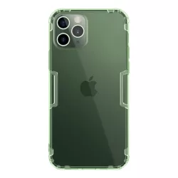   HUSĂ! - Protector de telefon din silicon NILLKIN NATURE (rezistență medie la impact, colț cu pernă de aer, 0,6 mm, ultra-subțire) VERDE ÎNCHIS Apple iPhone 12, Apple iPhone 12 Pro