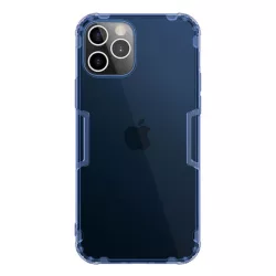   HUSĂ! - Protector de telefon din silicon NILLKIN NATURE (rezistență medie la impact, colț cu pernă de aer, 0,6 mm, ultra-subțire) ALBASTRU ÎNCHIS Apple iPhone 12, Apple iPhone 12 Pro