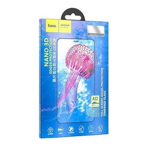 Sticlă de protecție pentru ecran HOCO A12 (copertă completă 3D, curbată, fără amprente, rezistentă la zgârieturi, 9H) NEGRU Apple iPhone 12 Pro Max