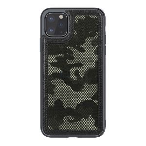 Protectie de telefon din plastic NILLKIN CAMO (efect piele, protectie camera, model teren) NEGRU Apple iPhone 12 Pro Max