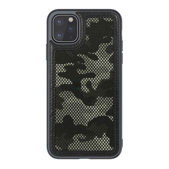 Protectie de telefon din plastic NILLKIN CAMO (efect piele, protectie camera, model teren) NEGRU Apple iPhone 12 Pro Max
