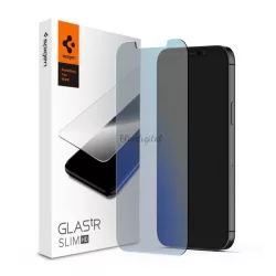  SPIGEN SLIM HD ANTIBLUE sticlă de protecție a ecranului (2.5D, protecție la lumină albastră, ultra-subțire, 0.2mm, 9H) TRANSPARENT Apple iPhone 12 mini